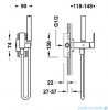 Tres CUADRO Bateria jednouchwytowa podtynkowa z natryskiem do toalety czarny mat 00612302NM